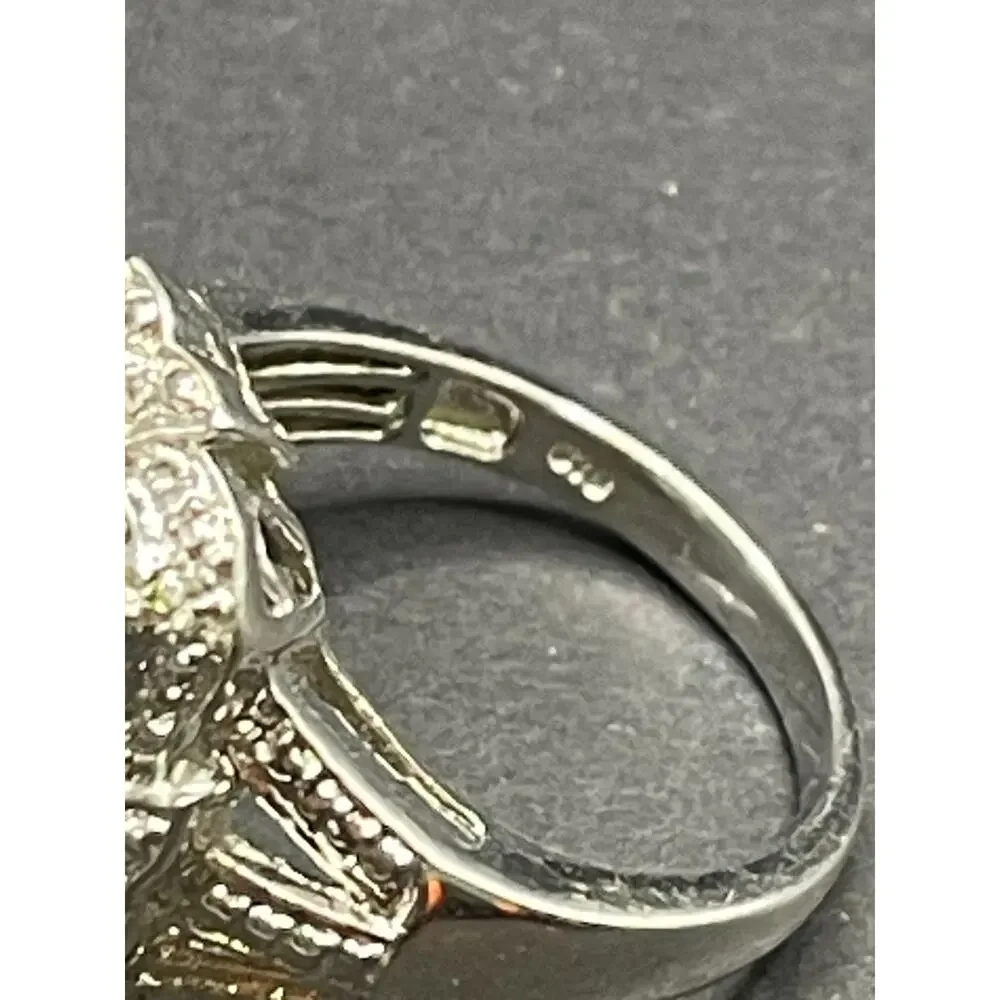 STS Sterling Silver 925 Labradorite Solitaire Ring Size 9 Art Deco Style